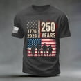 thumbnail image 4 of TOWED22 250th Anniversary USA Shirt for Men American Flag Short Sleeve Tee Crew Neck Casual Vintage Patriotic Tee(Dark Gray,S), 4 of 5