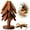 Brown, variant on Wooden Tree Coasters, 3 Tripod Tablemats with Stands, Heat Resistant Pot Holder, Non-Slip Folding, Christmas Tree Shape, Table Protection, for Hot Dishes, Pots, Bowls, Teapot, Brown