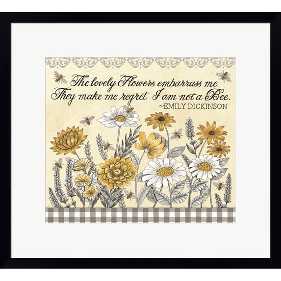 Great Art Now Make Me Regret I am Not a Bee by Deb Strain, Framed Wall Art, 20W x 18H