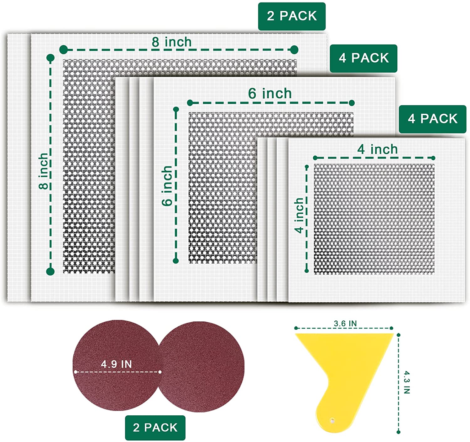 Fabulas 10-Pack Drywall Repair Patches Kit, 4/6/8 inch photo 4