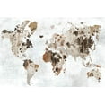 thumbnail image 2 of PI Studio 32x23 White Modern Wood Framed Museum Art Print Titled - Cowhide Map, 2 of 4