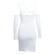 thumbnail image 3 of VISgogo Vestido ajustado de manga larga para mujer, correa de espagueti ahuecada Color sólido Cremallera trasera Fiesta de noche Club Boda de una sola pieza VISgogo moda, 3 of 9