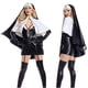 thumbnail image 1 of Atuendo de monja para mujer, ropa de Halloween para adultos, capa, vestido de hombro, vestido de poliéster para mujer, 1 of 6