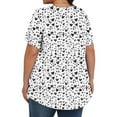 thumbnail image 6 of YABCSAZ Plus Size Tops for Women Short Sleeve T Shirts Crewneck Floral Trendy Tops Summer Casual Blouse Loose Fit Soft Comfy Tee Shirts Women's Oversize Tops Size L-5XL, 6 of 8