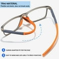 thumbnail image 4 of KOOSUFA Mens Blue Light Blocking Reading Glasses +4.00 Sports Spring Hinges Rectangular Lightweight TR90 Computer Readers Eyewear Eyeglasses 5 Colors Set, 4 of 7