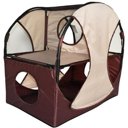UPC: 0858342144285 | Pet Life ® Kitty-Play Collapsible Travel Interactive Kitty Cat Tree Maze House Lounger Tunnel Lounge