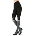 thumbnail image 2 of MeMoi Women's Frenchie Face Sweater Tights - Womens - Female (Medium/Large, Black/Charcoal), 2 of 8