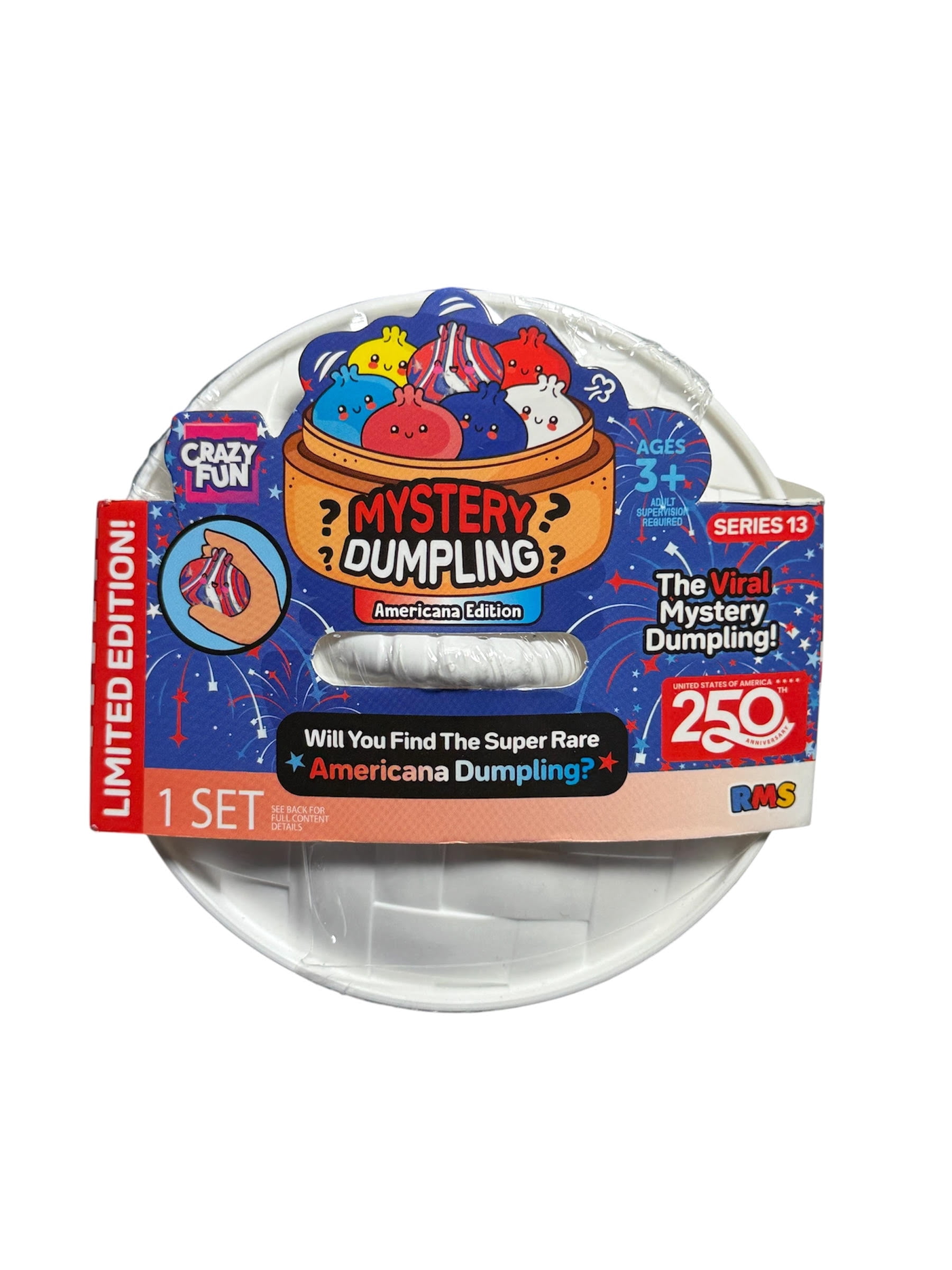 Crazy Fun Mystery USA Americana Squishy Dumpling Squeeze Toy, 1 Random Color
