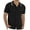 02-Black, variant on Men's Casual Button Down Shirt Short Sleeve Vintage Clothes Knit Polo Shirts Summer Beach Shirts