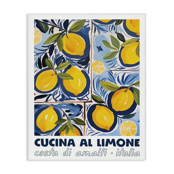 Stupell Industries Bright Mediterranean Lemons Food & Beverage Painting Wrapped Canvas Canvas Art Print Wall Art, 16 x 20
