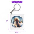 thumbnail image 5 of Hello Winter Brittany Spaniel Welcome Snowy Night Watercolor Vintage Acrylic Keychain Brittany Dog Lover Gifts Idea Collar Charm Tag Keyring - 01011, 5 of 5