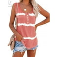 thumbnail image 3 of Gustave Women's Plus Size Tie Dye Vest Summer Sleeveless Color Block T Shirts Loose Blouse Button Up Tank Tops "Orange, 3XL", 3 of 11