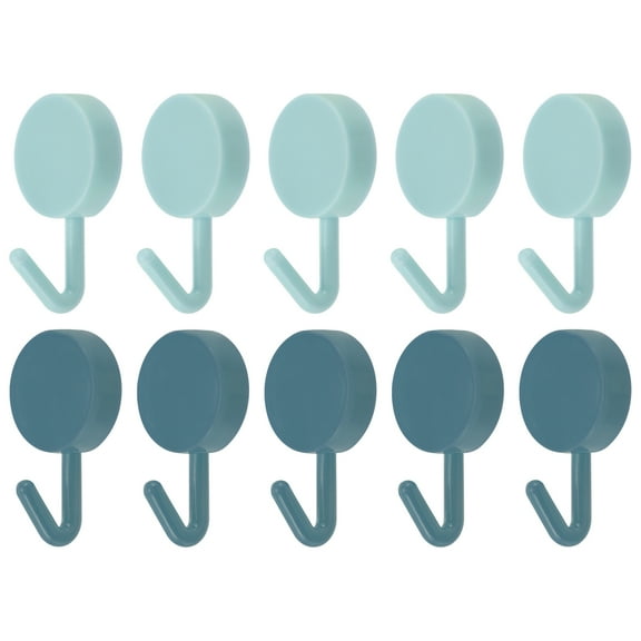 Towel Hooks, 10Pack Stainless Steel Wall Hooks/Adhesive Hooks, Robe Hooks Decorative for Kitchen (Light Blue and Blue)