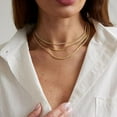 thumbnail image 6 of GOSFRY Layered Necklace for Women Dainty 14K Gold/Silver Plated Necklaces Trendy Herringbone Rope Chain Necklace Set Simple Stacked Choker Layering Jewelry Minimalist Gifts, 6 of 8