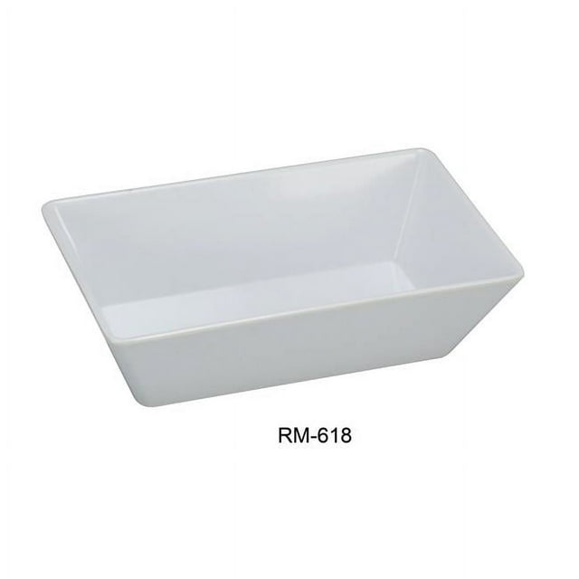 Yanco RM-618 Rome Rectangular Deep Plate, White - Pack of 6