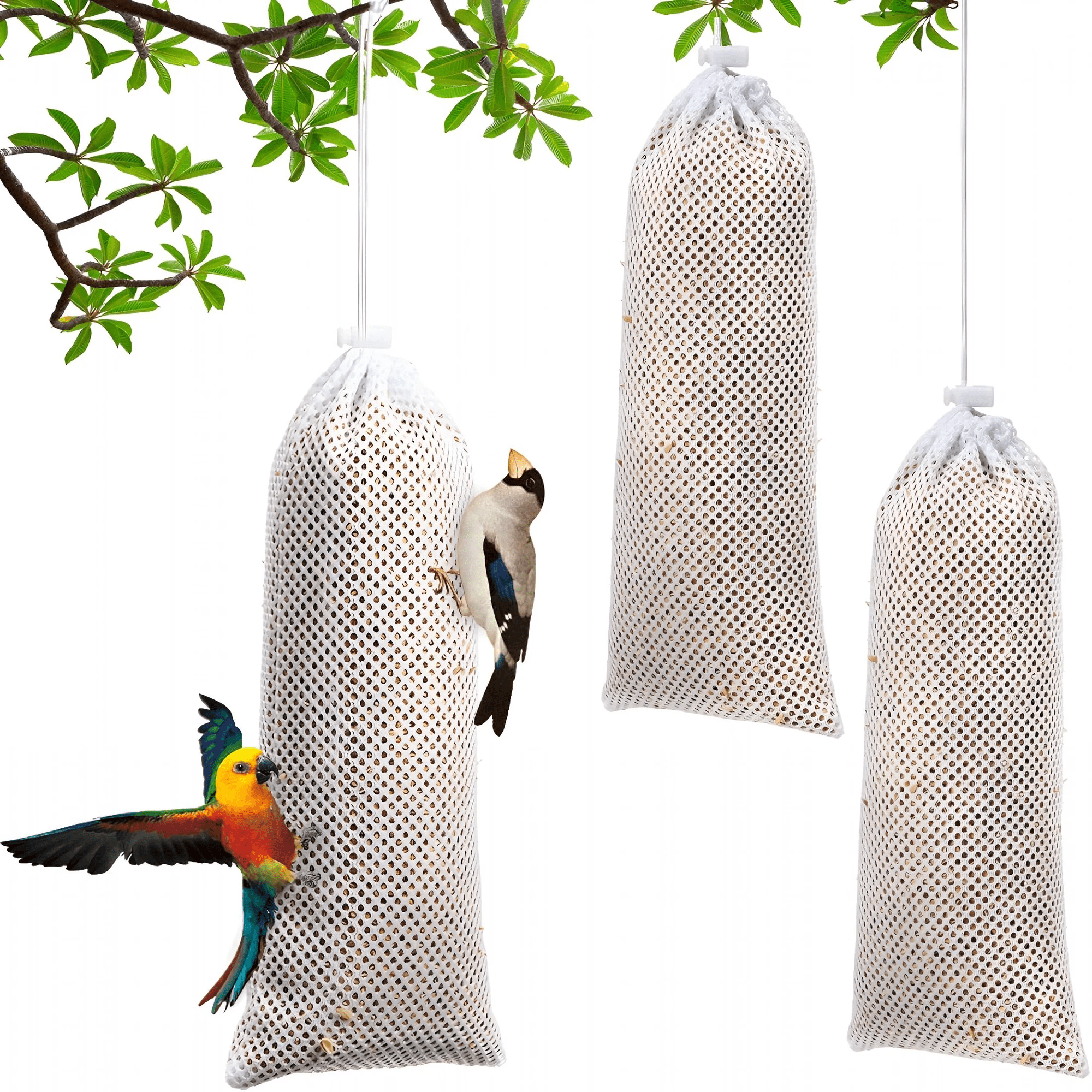 XIBUFE Finch Sock Feeder, Thistle Seed Sock Bird Feeder, Instant Seed Bag Hanging Bird Feeders for Outdoors Garden Yard Wild Birds