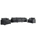 thumbnail image 3 of Luxurious Modern Sofa Set with Memory Foam Cushions & Pillows, Grey Corduroy Living Room Furniture for Clubs & Home Theaters - 2 Single + 3-Seater Modular Design, 3 of 9
