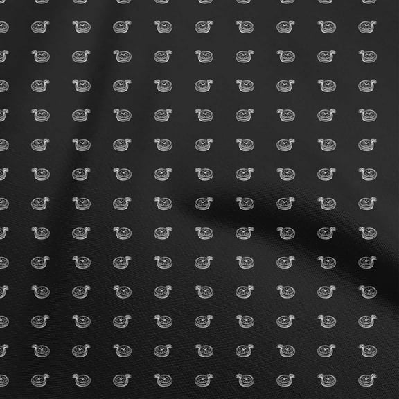 oneOone Polyester Spandex Black Fabric Minimal Retro Watch Fabric For Sewing Printed Craft Fabric By The Yard 56 Inch Wide