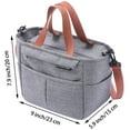 thumbnail image 2 of Vaupan Gray Shoulder Lunch Bag Reusable Portable Bento Handbag for Lady Large Capacity Lunch Tote Bag, Adjustable Single Shoulder Strap, Simple And Casual Suitable for School Outdoor Parks, 2 of 7