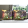 thumbnail image 6 of Ambesonne Fantasy Throw Pillow Cover 4 Pack, Mysterious Trees Birds, 16", Yellow Purple, 6 of 7