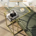 thumbnail image 4 of C Shaped End Side Table Set of 2,Couch Sofa Table for Small Space,Tempered Glass Snack Side Table with Metal Frame for Living Room, Bedroom, Bedside, Modern Style, Gold, 4 of 9