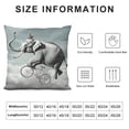 thumbnail image 5 of Fenyluxe Elephant Bicycle Ball Pillow Covers Short Plush 1PC Square Design Indoor Outdoor Home Decoration 12x12in, 5 of 5