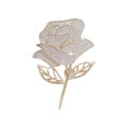 thumbnail image 1 of Women Brooch High-Gloss Rhinestone Inlay Sparkling Rose Flower Design Lapel Pin Non-Slip Buckle Zinc Alloy Scarf Badge, 1 of 8