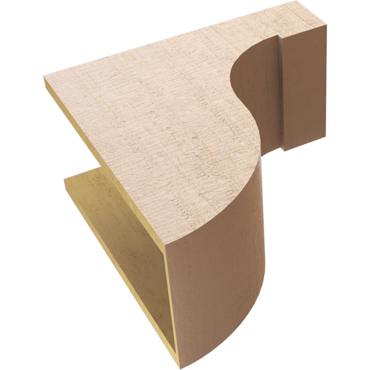 10"W x 20"D x 20"H Classic Del Monte Rough Cedar Woodgrain TimberThane Corbel, Primed Tan
