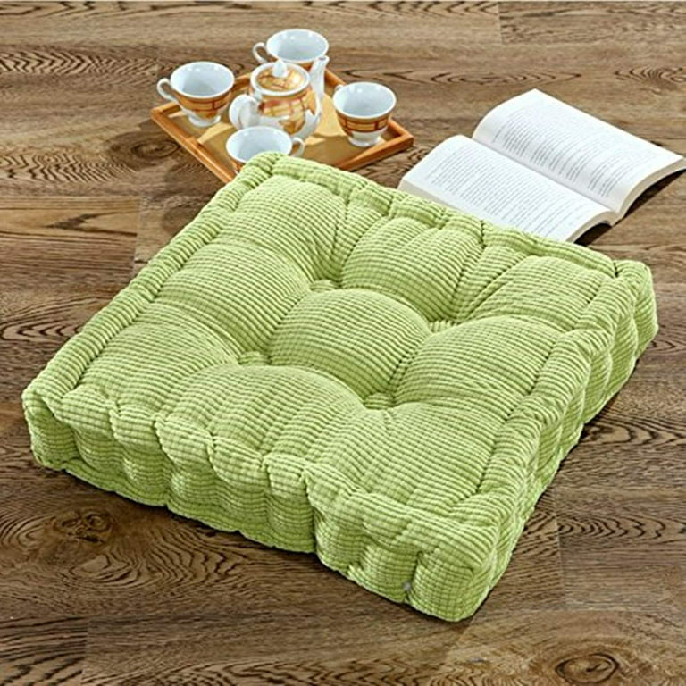 Floor Pillow, Square Tufted Seat Cushion Thicken Corduroy