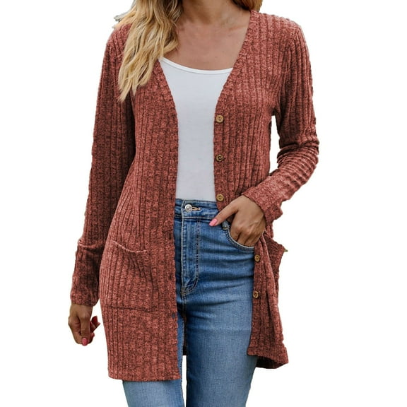 Herrnalise Women's Summer Sweater Women's Fashion Brushed Stripe Long Sleeve Women's Cardigan Coat Cardigan Sweaters for Women Lightweight XL