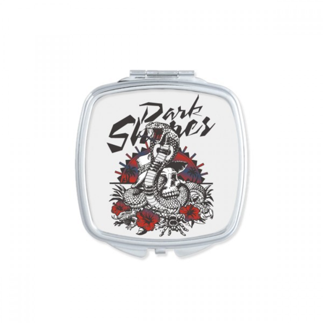 Animal Cobras Creature Combination Pattern Square Mirror Portable Compact Pocket Makeup Double Sided Glass
