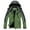 a-Green435129, variant on Men's Coat Winter Warm Long Sleeve Ski Jacket Color Block Hooded Plush Lined Zipper Windproof Coat For Outdoor Snow Sports Wear Fashionable Outerwear