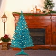 thumbnail image 2 of Mayhihi 4ft Artificial Blue Green Christmas Tree with 50 Warm White Lights, Hinged Mini Tree for Indoor Outdoor Use, 2 of 7