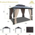 thumbnail image 5 of Solumia 10' x 12' Hardtop Gazebo with Polycarbonate Double Roof, Curtains & Netting, Aluminum Frame, UV & Rust Resistant, 5 of 7