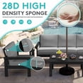 thumbnail image 3 of FUNDAZE Oversized HDPE Patio Furniture Sets, 2-Seater With Double-tier Table Outdoor Conversation Set | For Patio, Poolside, Backyard Use, Black Frame with Gray Cushion, 3 of 9