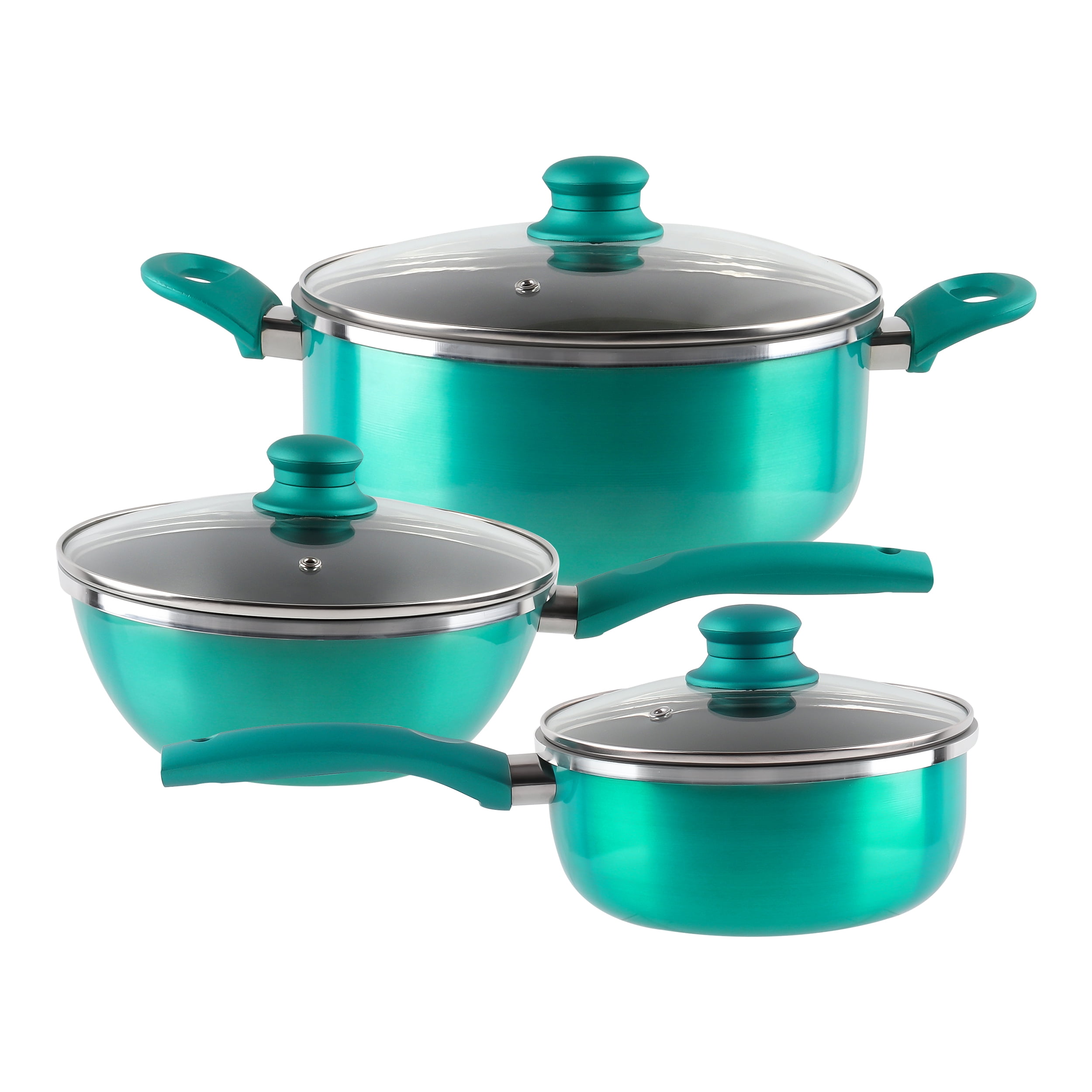 BATE Premium Nonstick Pots and Pans Set, PFA Free 6 Piece Aluminum