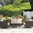 thumbnail image 3 of FUNDAZE 8x8ft Hanging Cantilever Patio Umbrella with Base, Square Outdoor Sun Shade with Crank & Tilt for Garden, Backyard, Deck,Apple Green, 3 of 10