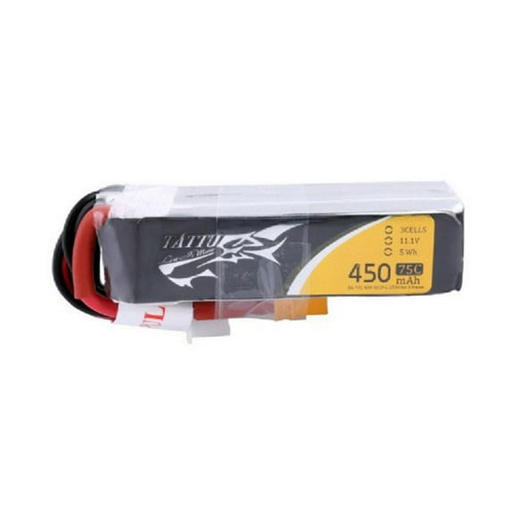 Tattu 11.1V 450mAh 75C 3S1P Li-Po Battery Pack with XT30 Plug for H Frame Quadcopters
