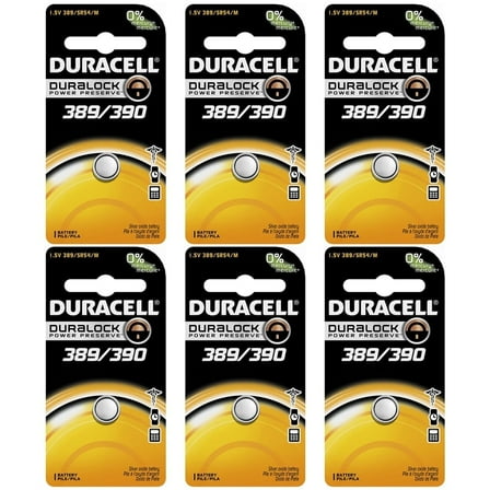 Duracell D389/390PK09 Silver Oxide Electronic Watch Battery, 389/390 Size, 1.55V, 70 mAh Capacity (Case of 6)