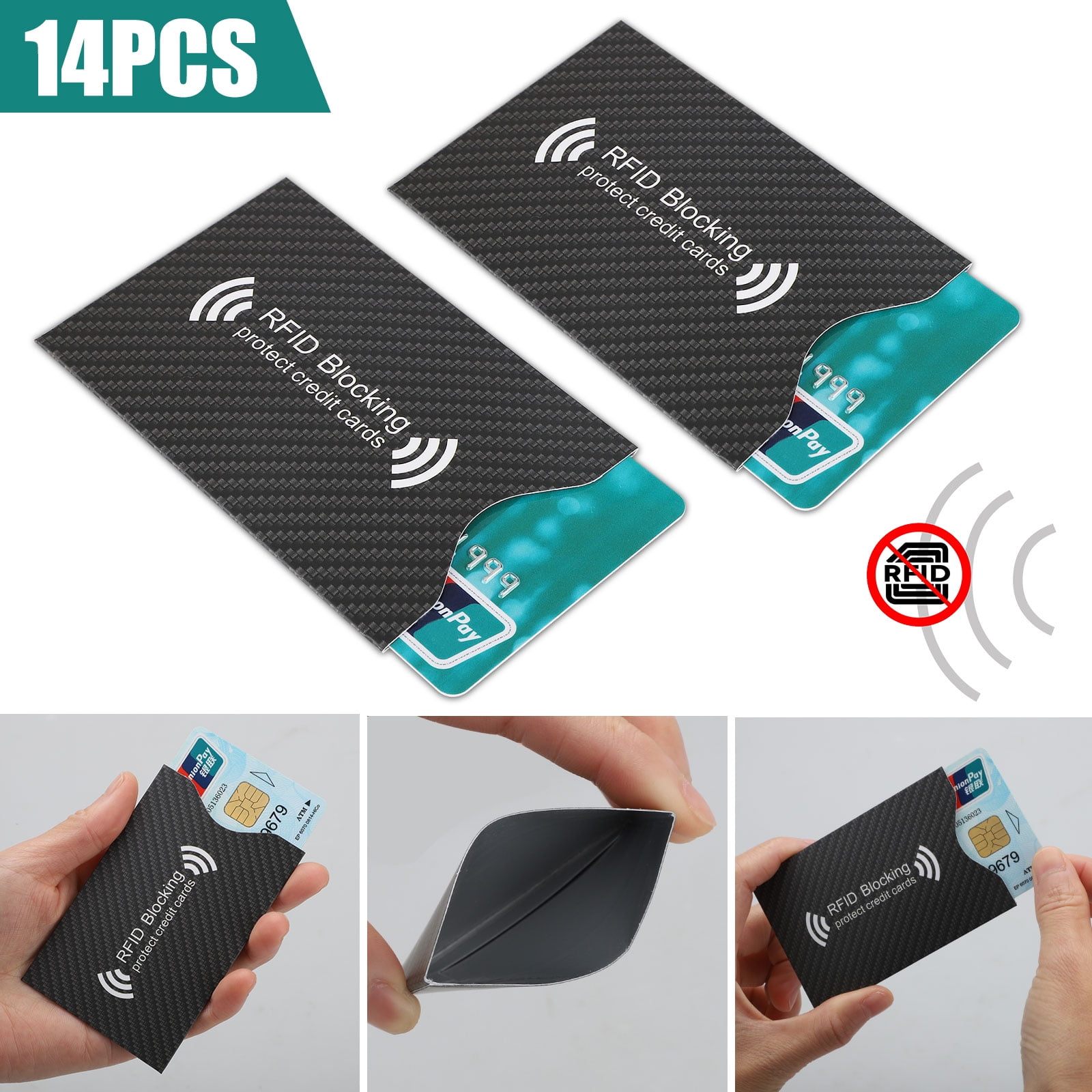 EEEkit - RFID Blocking Sleeves, 14Pcs Identity Theft Prevention Sleeves ...