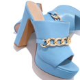 thumbnail image 4 of Sandalias de mujer Casual Super High Chunky Heel Metal Chain Slip On Sexy Fashion Shoes Wmkox8yii nm2165, 4 of 4