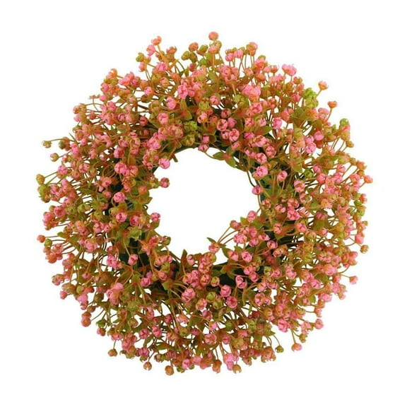 Faux Greenery Wreath for Front Door, Artificial All Seasons Wreaths for Wall Window Porch Home Décor, Eco-Friendly Plastic Hanging Wreath, Indoor-Outdoor Housewarming Gift