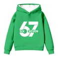 thumbnail image 7 of Gelikeya Kids 67 Hoodie Boys Girls Funny Six Seven 6 7 Meme Pullover Hoodie Casual Soft Active Sport Outdoor Sweatshirt, Green, 13-14 Years, 7 of 7
