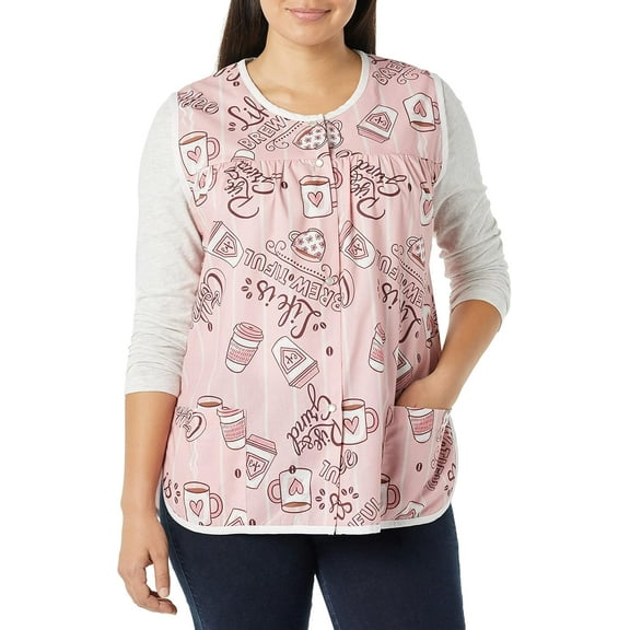 Snap Front Cobbler Aprons Vest with Two Patch Pockets