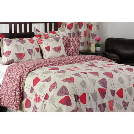 - LJ Home Zanzi Wine Glass Reversible Duvet Cover Set
