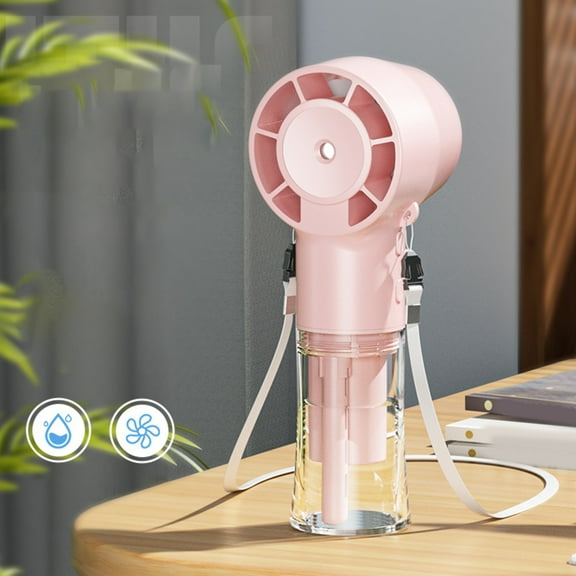 Spray Fan USB 12000 RPM Personal Neck Fan Small Handheld Quiet Cooling Mister 1200mAh for Hot Weather Patio Tanning Poolside Hiking Sports Events Camping Trips supple