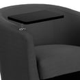 thumbnail image 5 of Charcoal Gray Fabric Tablet Arm Chair, Chrome Legs & Under Storage, 5 of 9