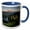 Blue/White, variant on 3drose, Washington State. Beargrass Flowers at Eunice Lake. Mt. Rainier N.p, 11oz Two-tone Yellow Mug