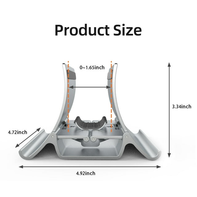 Graflsoa Silver/Black ABS Silicone Vertical Laptop Stand with Multi-Device Compatibility and Compact Design