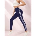 thumbnail image 4 of Women'S Yoga Lounge Leggings with Double Stripe Design, Comfort Fit, Non-See Through Dark Blue M, 4 of 6